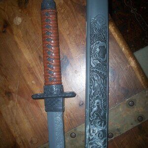 Cosplay Samurai Sword Katana Plastic Toy for Costume Pretend Play 28.5" W/Sheath